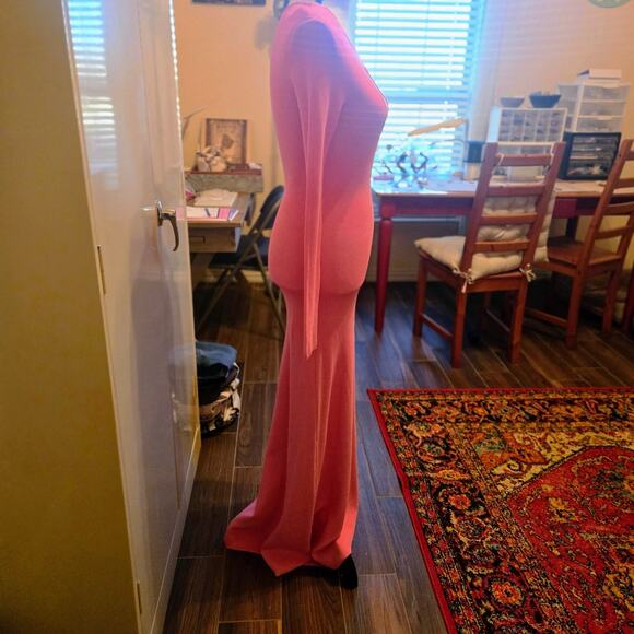 Zara pink cut-out long sleeve stretch knit dress M - Picture 13 of 13